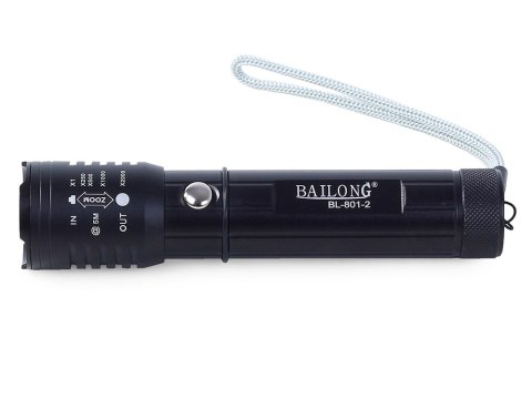 Latarka taktyczna Bailong zoom CREE XP-E Q5 UV LED