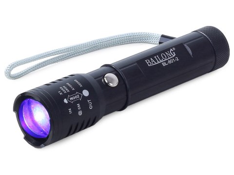Latarka taktyczna Bailong zoom CREE XP-E Q5 UV LED