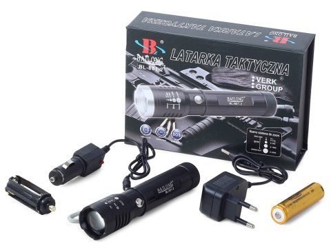 Latarka taktyczna Bailong zoom CREE XP-E Q5 UV LED