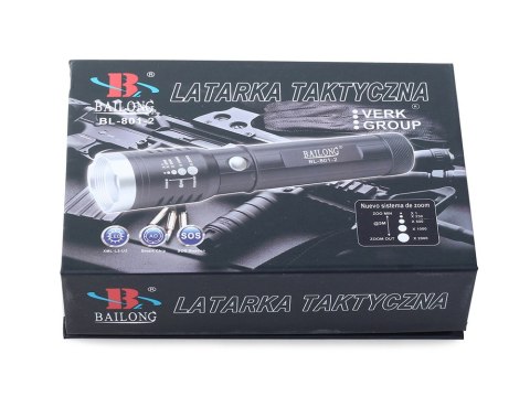 Latarka taktyczna Bailong zoom CREE XP-E Q5 UV LED