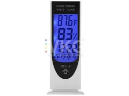 TERMOMETR CYFROWY LCD LED STACJA POGODY DATA ALARM