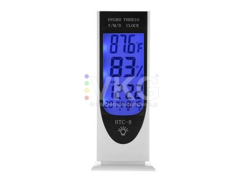 TERMOMETR CYFROWY LCD LED STACJA POGODY DATA ALARM