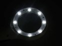 Lupa do czytania szkło powiększające 4x 8 led uv