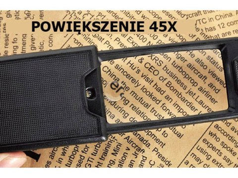 Lupa kieszonkowa jubilerska rozsuwana led uv 45x