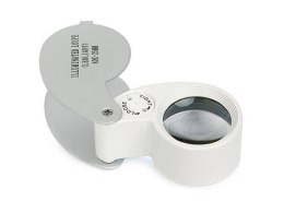 Lupa kieszonkowa jubilerska składana 2 led 40x