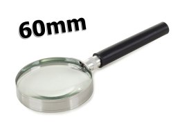 Lupa klasyczna szkło powiększające 60mm metalowa