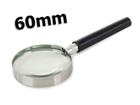 Lupa klasyczna szkło powiększające 60mm metalowa
