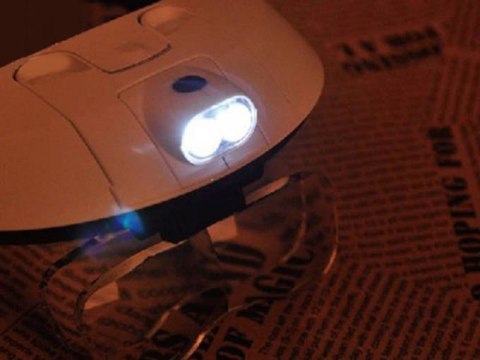 Lupa nagłowna z 2x led soczewki na głowę czołowa