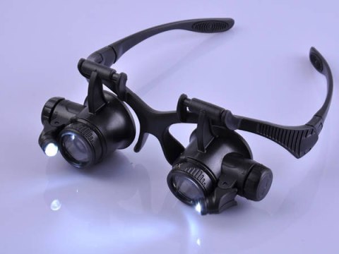 Lupa okulary zegarmistrzowska profe. 25x led pasek