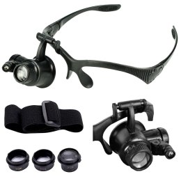 Lupa okulary zegarmistrzowska profe. led 25x pasek