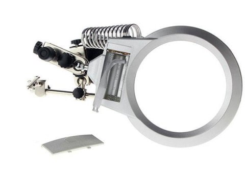 Lupa trzecia ręka 2 led uchwyt 2x 90mm lutowania