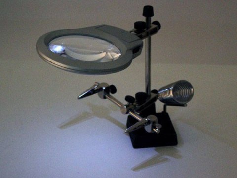 Lupa trzecia ręka 2 led uchwyt 2x 90mm lutowania