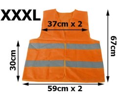 Kamizelka odblaskowa ostrzegawcza pomarańczowa 3XL