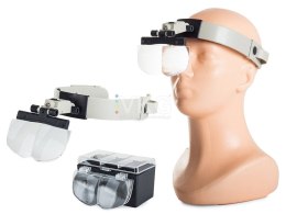 LUPA NAGŁOWNA OKULARY PRECYZYJNE 3,5x WYMIENNE LED