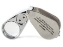 Lupa kieszonkowa składana 2 led uv metalowa 40x