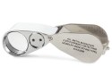 Lupa kieszonkowa składana 2 led uv metalowa 40x