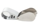 Lupa kieszonkowa składana 2 led uv metalowa 40x