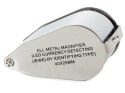 Lupa kieszonkowa składana 2 led uv metalowa 40x