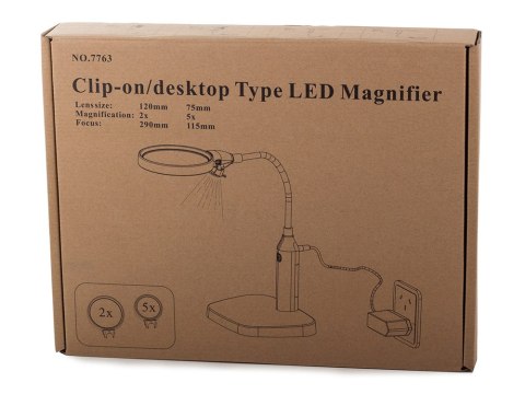 Lupa kosmetyczna biurkowa 6 led do czytania uchwyt