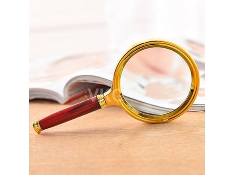 Lupa ręczna klasyczna 80mm złota szkło elegancka