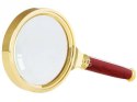 Lupa ręczna klasyczna 80mm złota szkło elegancka