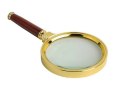 Lupa ręczna klasyczna 80mm złota szkło elegancka