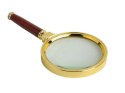 Lupa ręczna klasyczna 80mm złota szkło elegancka
