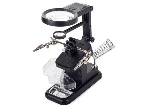 Lupa trzecia ręka 10 led smd uchwyt lutowania 25x