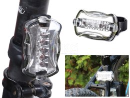 OŚWIETLENIE ROWEROWE 5 LED LAMPKA ROWER BIAŁE TYŁ