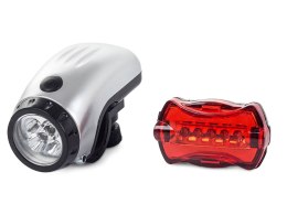 Oświetlenie rowerowe 5+5 led przód tył rower