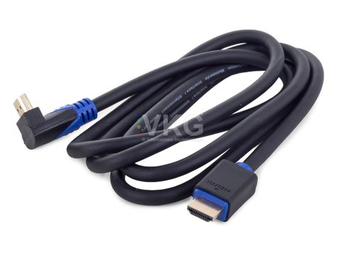 KABEL HDMI - HDMI 1,5m WTYK KĄTOWY 90 FULL HD GOLD