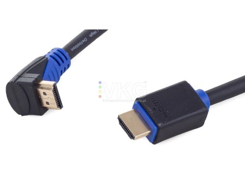 KABEL HDMI - HDMI 1,5m WTYK KĄTOWY 90 FULL HD GOLD