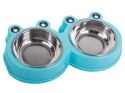 Miska podwójna dla psa kota metalowa 0,3l x 2