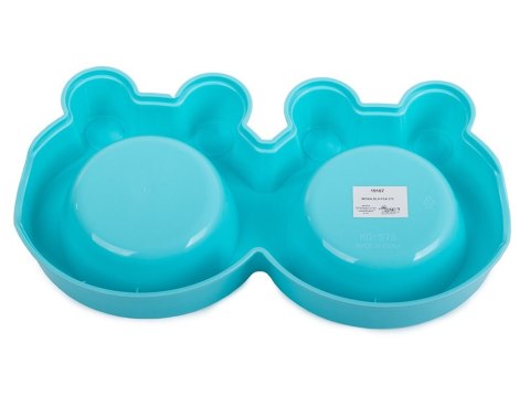 Miska podwójna dla psa kota metalowa 0,3l x 2