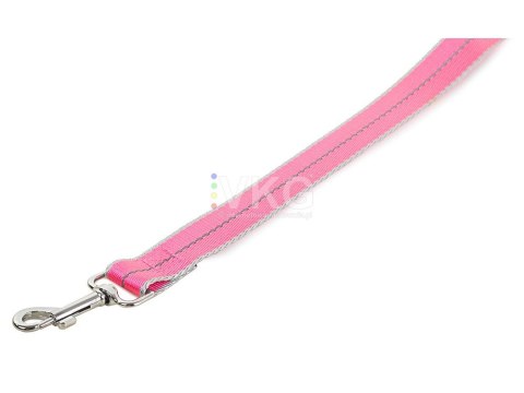 SZELKI DLA PSA KOTA + SMYCZ ODBLASKOWA 1,5CM KOLOR RÓZOWY