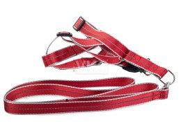 SZELKI DLA PSA KOTA + SMYCZ ODBLASKOWA 2,5CM KOLOR CZERWONY
