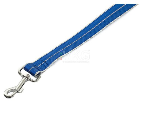 SZELKI DLA PSA KOTA + SMYCZ ODBLASKOWA 2,5CM KOLOR NIEBIESKI