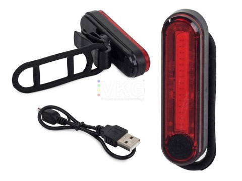 LAMPKA ROWEROWA TYŁ 3 FUNKCJE LED COB CZERWONA
