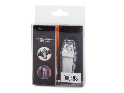 Lampka rowerowa przód tył led cob z klipsem usb