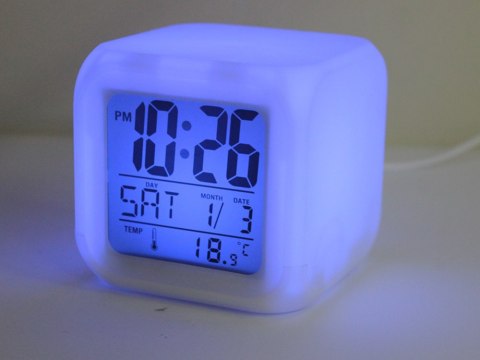 Budzik Zegar Termometr LCD Kameleon