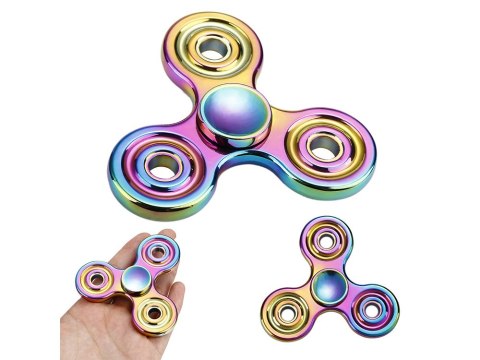 Spinner hand fidget metalik metalowy tęcza