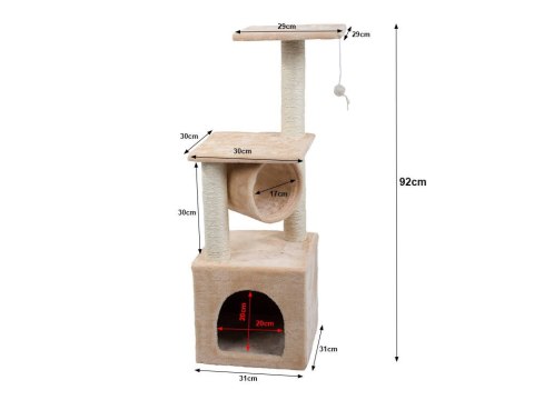 DRAPAK DLA KOTA DRZEWKO DOMEK WIEŻA LEGOWISKO 92cm