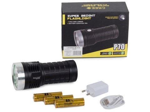Latarka Bailong policyjna CREE XHP70 mocna USB