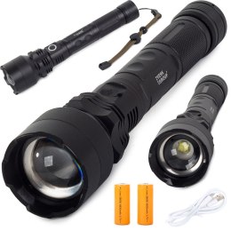 Latarka Bailong taktyczna mocna LED XHP50 zoom usb