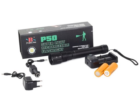 Latarka Bailong taktyczna policyjna LED XHP50 zoom