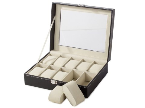Szkatułka na zegarki organizer pudełko etui 10
