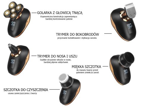 Golarka męska do brody 5w1 trymer wielofunkcyjna