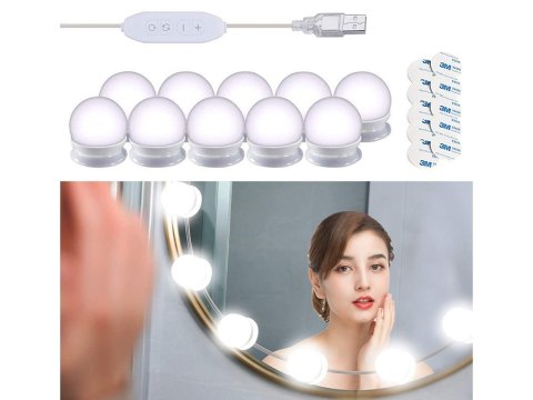 Lampki do lustra toaletki led zestaw makijaż 10szt