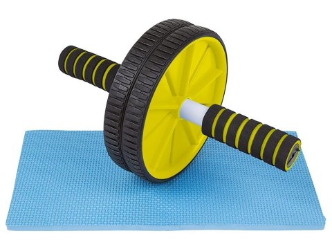 Wałek do ćwiczeń podwójne kółko roller koło + mata