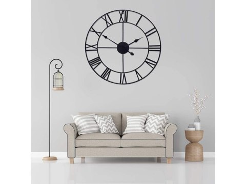 Zegar ścienny rzymski retro vintage loft 3d 80cm